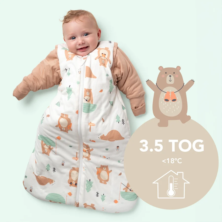 Medvedíky ZIMNÝ spací vak s odopínateľnými rukávmi 6-10 rokov, 150cm | Slumbersac