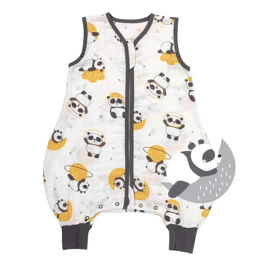 Panda MUŠELÍNOVÝ 0.5Tog EXTRA TENKÝ LETNÝ spací vak s nohavičkami 70cm
