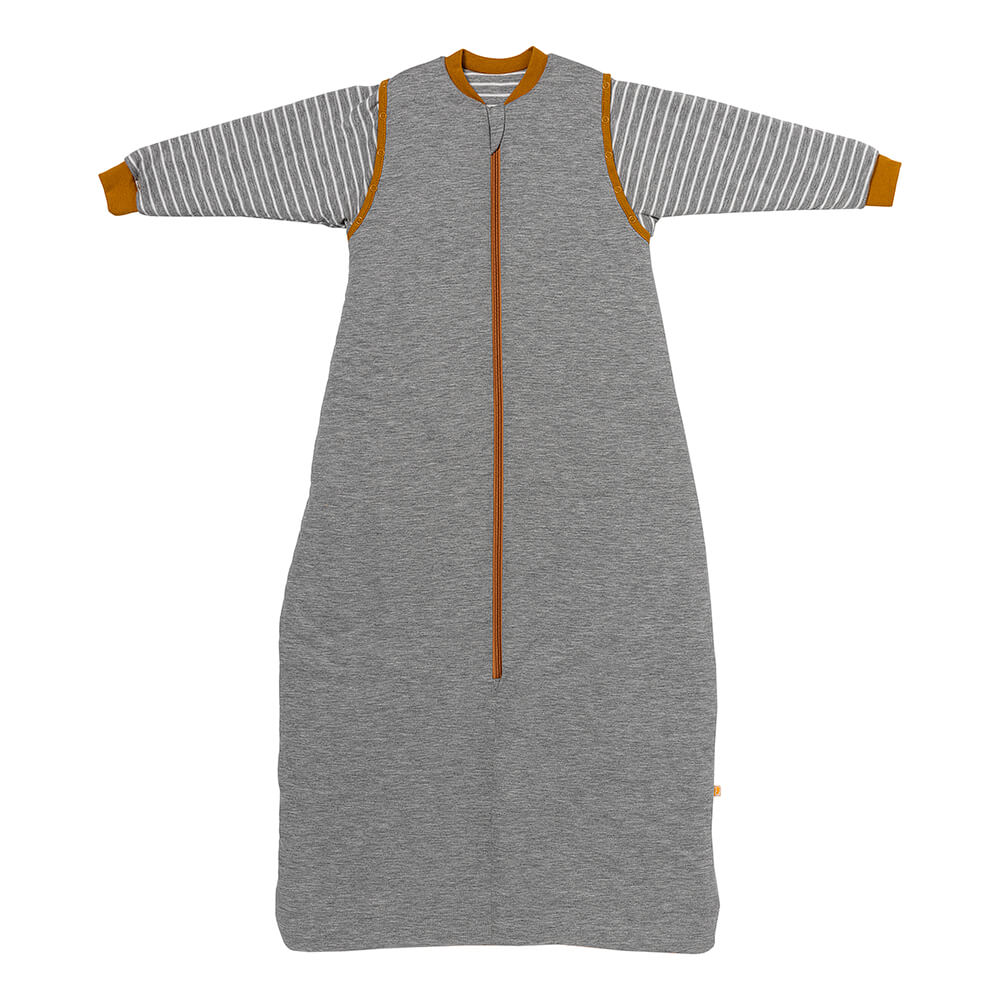 MODAL - ŠEDÝ CELOROČNÝ spací vak s odopínateľnými rukávmi, 12-36 mesiacov, 110cm