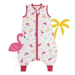 Plameniaky MUŠELÍNOVÝ 0.5Tog EXTRA TENKÝ LETNÝ spací vak s nohavičkami 100cm