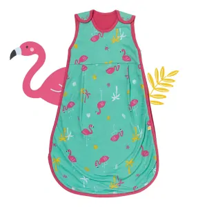 ORGANICKÁ BAVLNA - Plameniaky NOVORODENECKÝ LETNÝ spací vak 0-3 mesiace, 56cm 