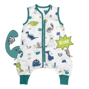 Dinosaurov MUŠELÍNOVÝ 0.5Tog EXTRA TENKÝ LETNÝ spací vak s nohavičkami 70cm