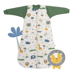 Džungle CELOROČNÝ NOVORODENECKÝ spací vak s odopínateľnými rukávm 0-3 mesiacov, 56cm