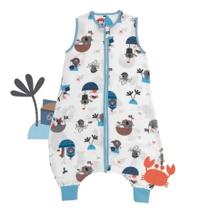 Piráti MUŠELÍNOVÝ 0.5Tog EXTRA TENKÝ LETNÝ spací vak s nohavičkami 120cm