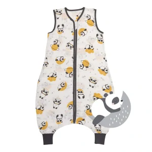Panda MUŠELÍNOVÝ 0.5Tog EXTRA TENKÝ LETNÝ spací vak s nohavičkami 90cm