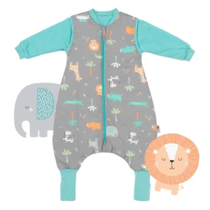 ZIMNÝ PROTISKLUZOVÝ spací vak s odopínateľnými rukávmi a s voľnými nohami „DUPAČKY“   Safari, 100% BAVLNA, 70cm