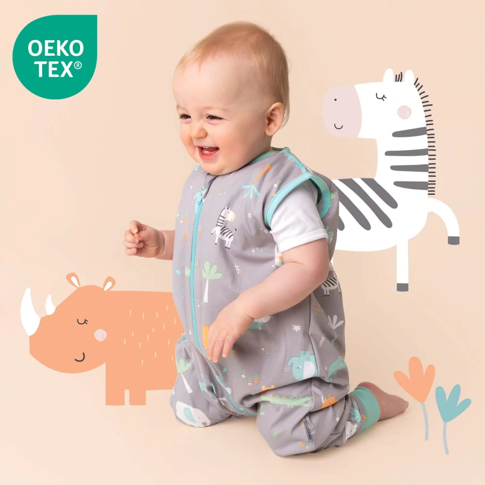 LETNÝ PROTISKLZOVÝ spací vak s voľnými nohami „DUPAČKY“ , 100% BAVLNA Safari 90cm