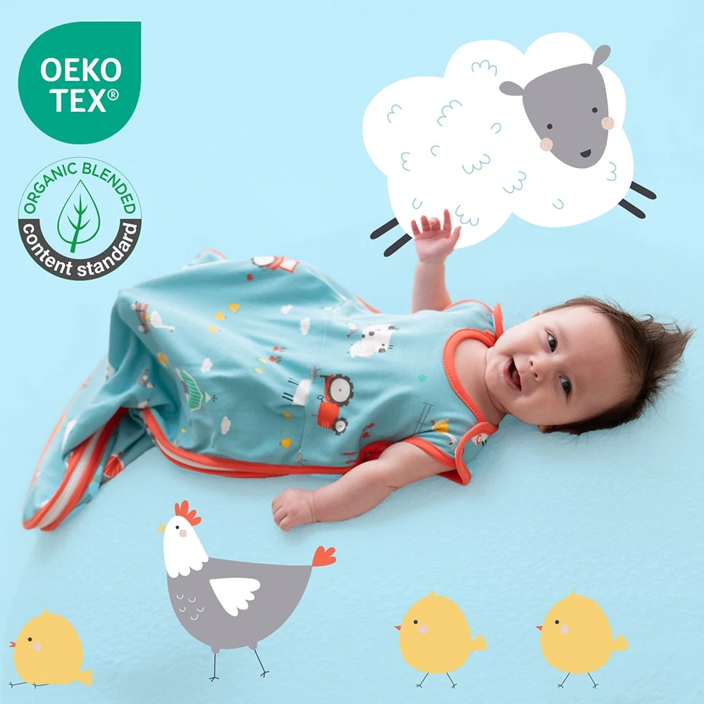 ORGANICKÁ BAVLNA - Červený LETNÝ spací vak 0-6 mesiacov, 70cm