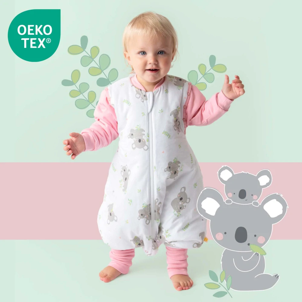 ZIMNÝ PROTISKLZOVÝ spací vak s odopínateľnými rukávmi „DUPAČKY“ , 100% BAVLNA Koala 80cm