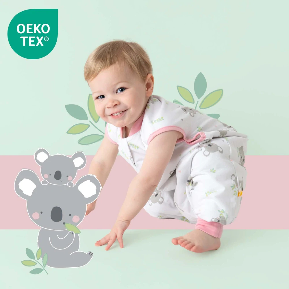 LETNÝ PROTISKLZOVÝ spací vak s voľnými nohami „DUPAČKY“  100% BAVLNA Koala 110cm