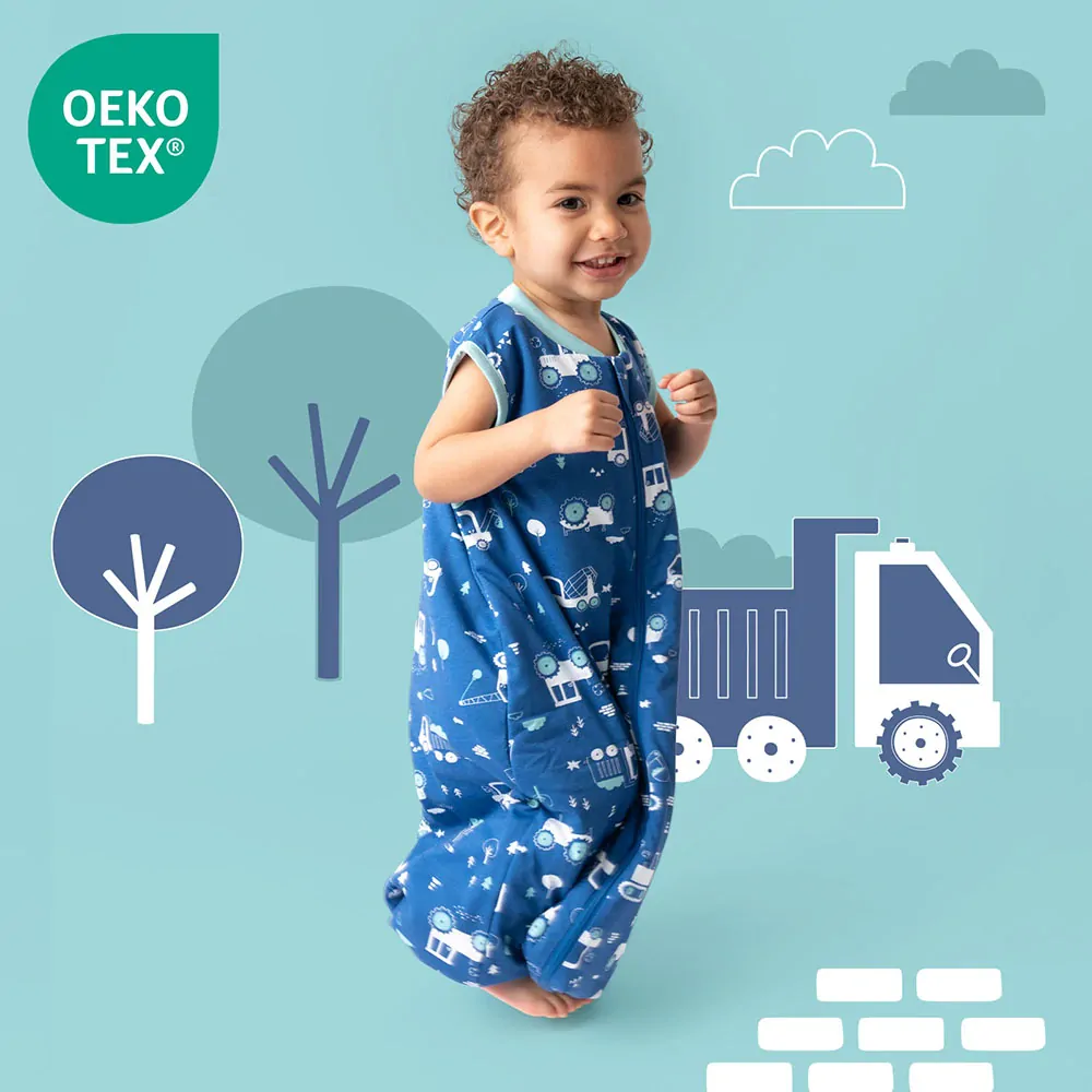 LETNÝ PROTISKLZOVÝ spací vak „DUPAČKY“ 100% BAVLNA Bagry 70cm