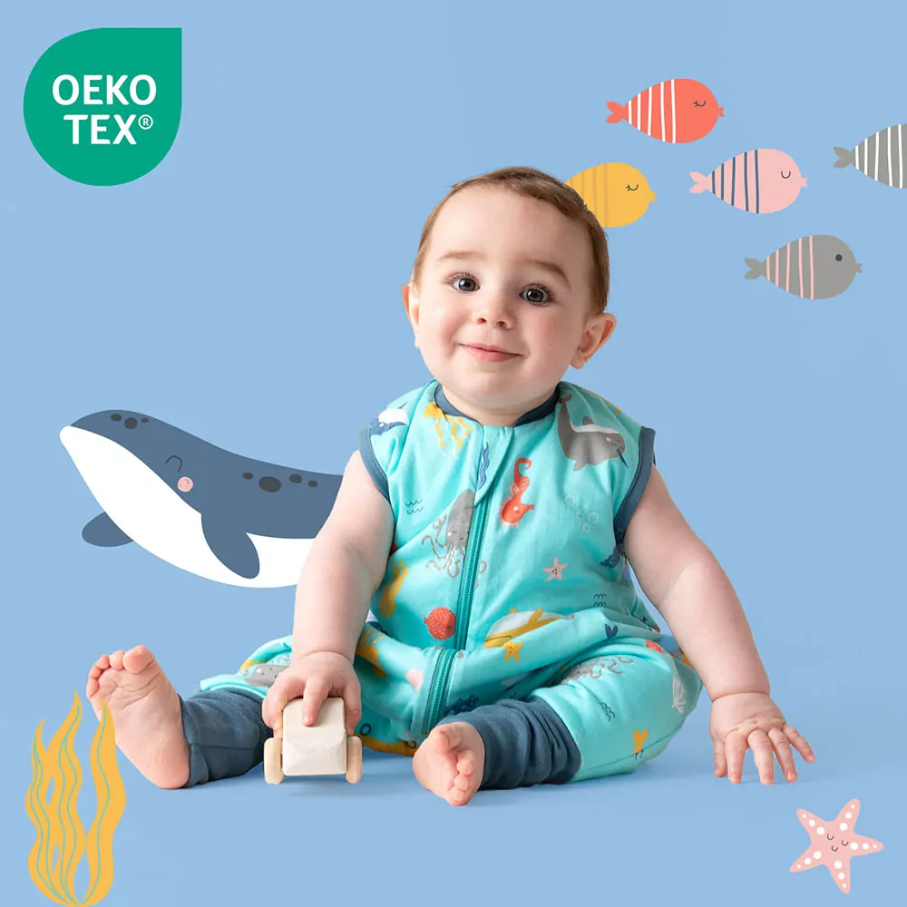 LETNÝ PROTISKLZOVÝ spací vak „DUPAČKY“ 100% BAVLNA Morský svet 70cm