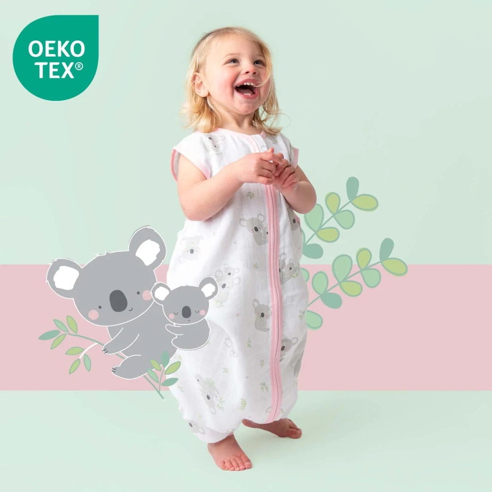 Koala MUŠELÍNOVÝ 0.5Tog EXTRA TENKÝ LETNÝ spací vak s nohavičkami 90cm