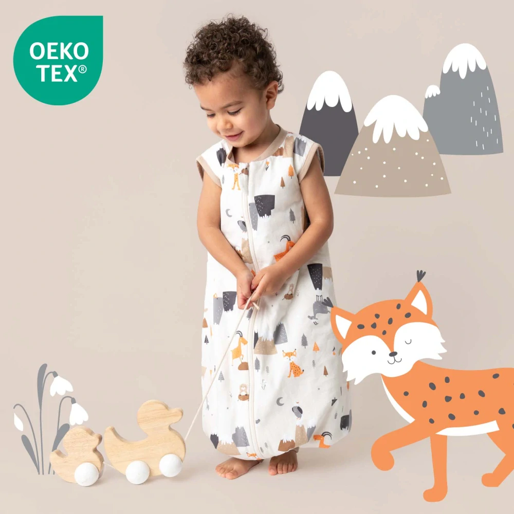 LETNÝ PROTISKLZOVÝ spací vak „DUPAČKY“ 100% BAVLNA Hory 70cm