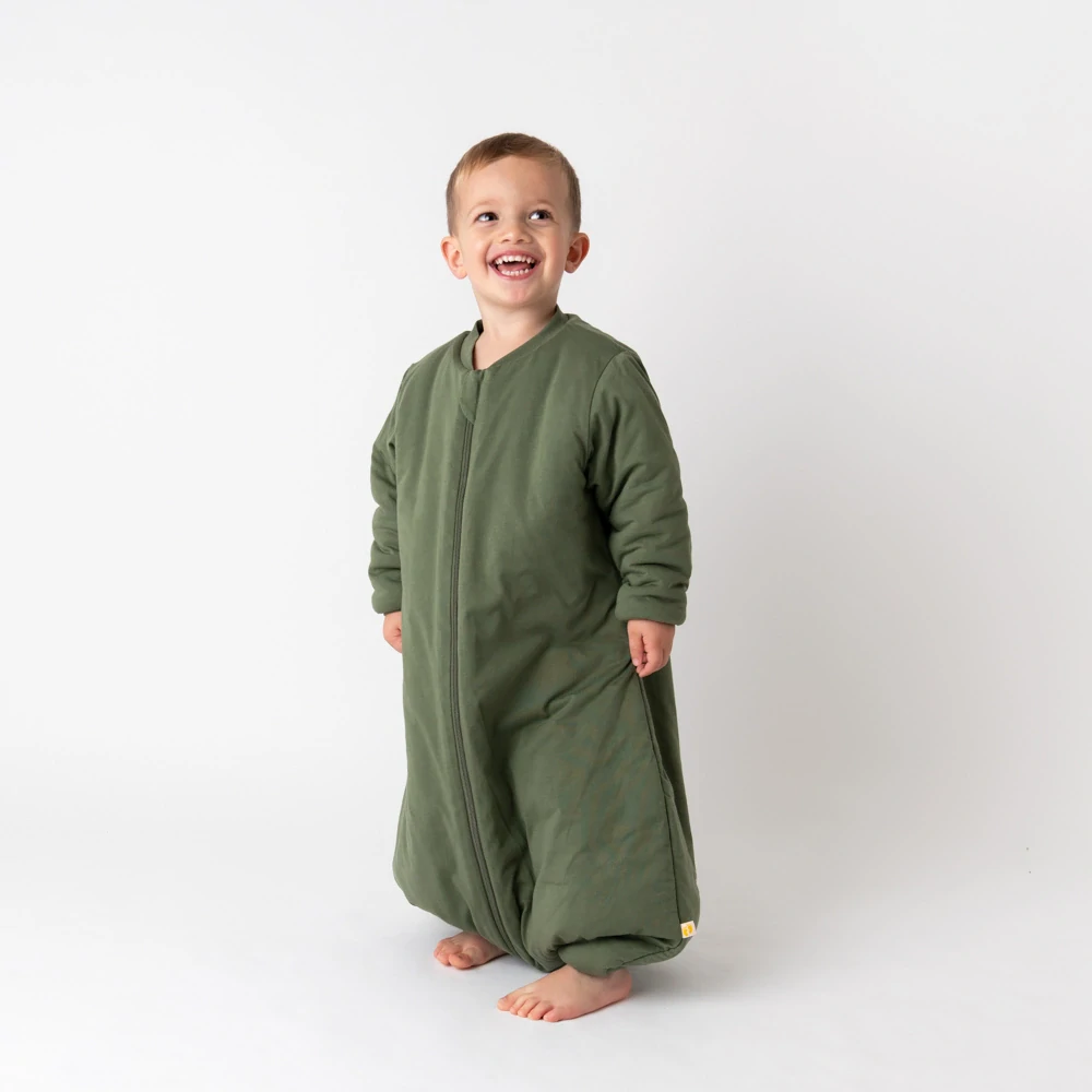 ZIMNÝ spací vak s voľnými nohami „DUPAČKY“ Olivový, 100% BAVLNA, 110cm