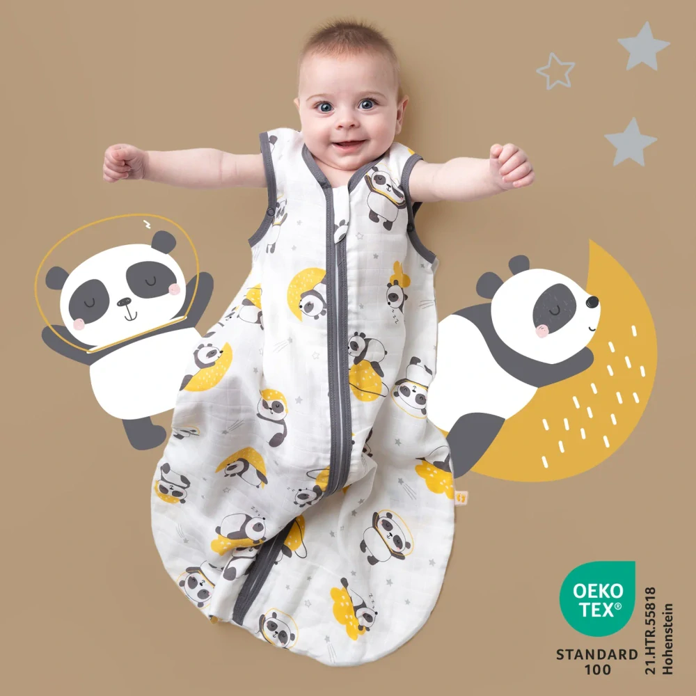 Panda MUŠELÍNOVÝ EXTRA TENKÝ LETNÝ spací vak 3-6 rokov, 130cm