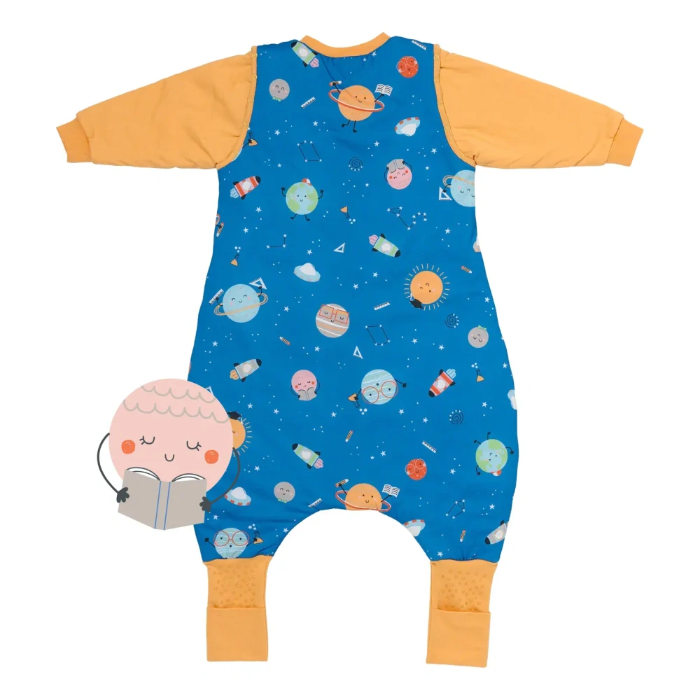  LETNÝ spací vak s voľnými nohami a a odopínateľnými rukávmi  „DUPAČKY“  100% BAVLNA Vesmír 130cm