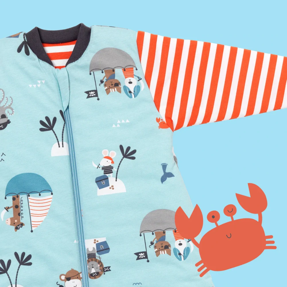 Piráti ZIMNÝ spací vak s rukávmi 6-10 rokov, 150cm