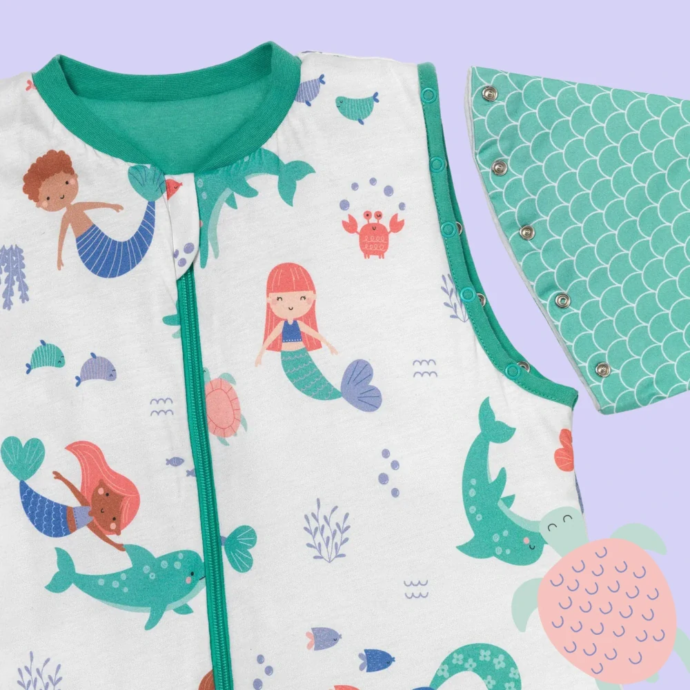 Morská víla LETNÝ spací vak s odopínateľnými rukávmi 12-36 mesiacov, 110cm