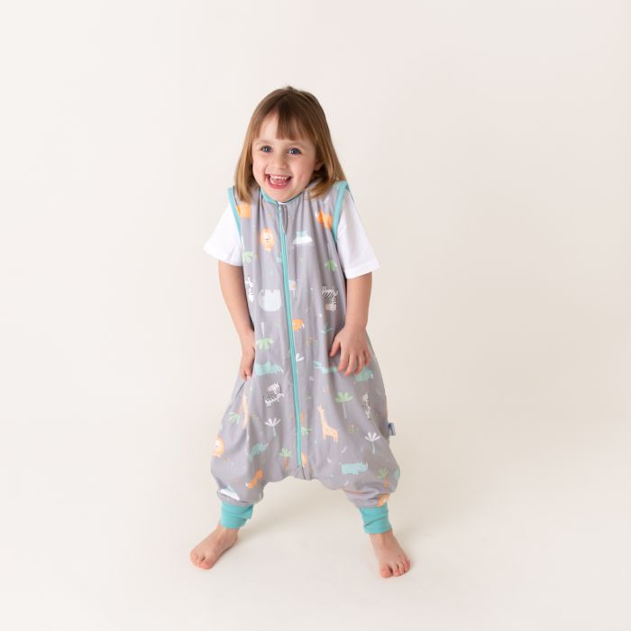 LETNÝ PROTISKLZOVÝ spací vak s voľnými nohami „DUPAČKY“ , 100% BAVLNA Safari 90cm