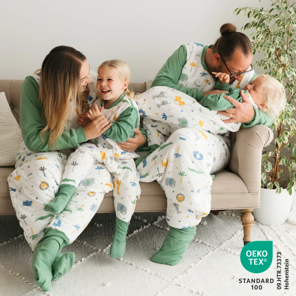 LETNÝ PROTISKLZOVÝ spací vak s odopínateľnými rukávmi „DUPAČKY“ 100% BAVLNA Džungle 60cm