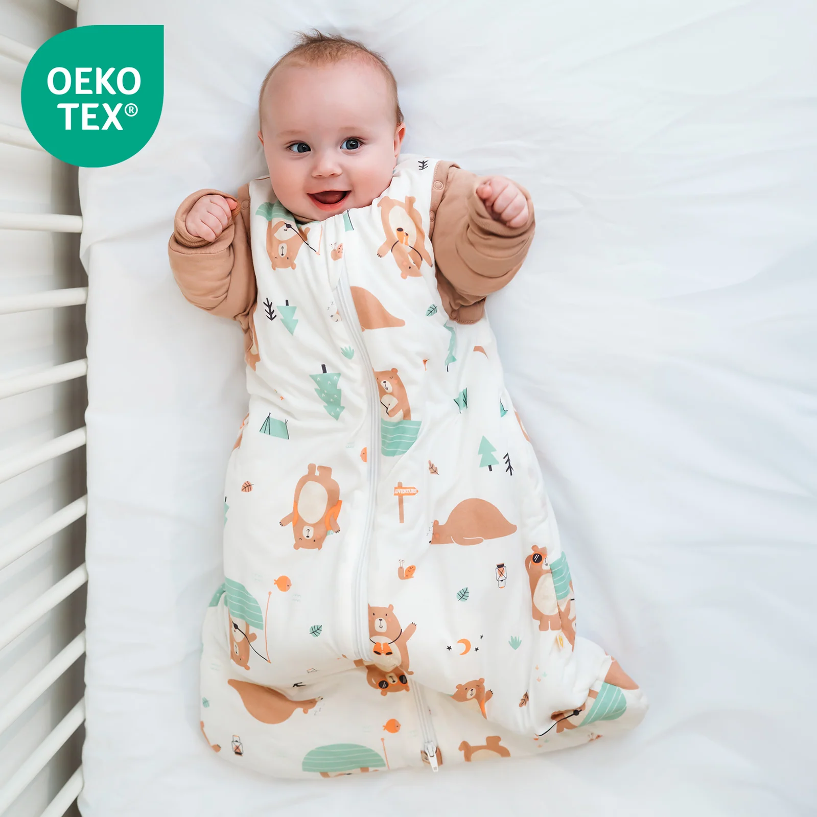 Medvedíky CELOROČNÝ spací vak odopínateľnými rukávmi 3-6rokov, 130cm | Slumbersac
